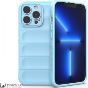 Magic Shield guminis dėklas su kameros apsauga - šviesiai mėlynas (Apple Iphone 13 Pro)